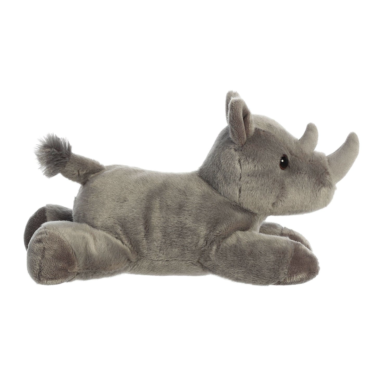 Aurora Rodney Rhino Flopsie Plush - 12-Inch Gray Stuffed Animal