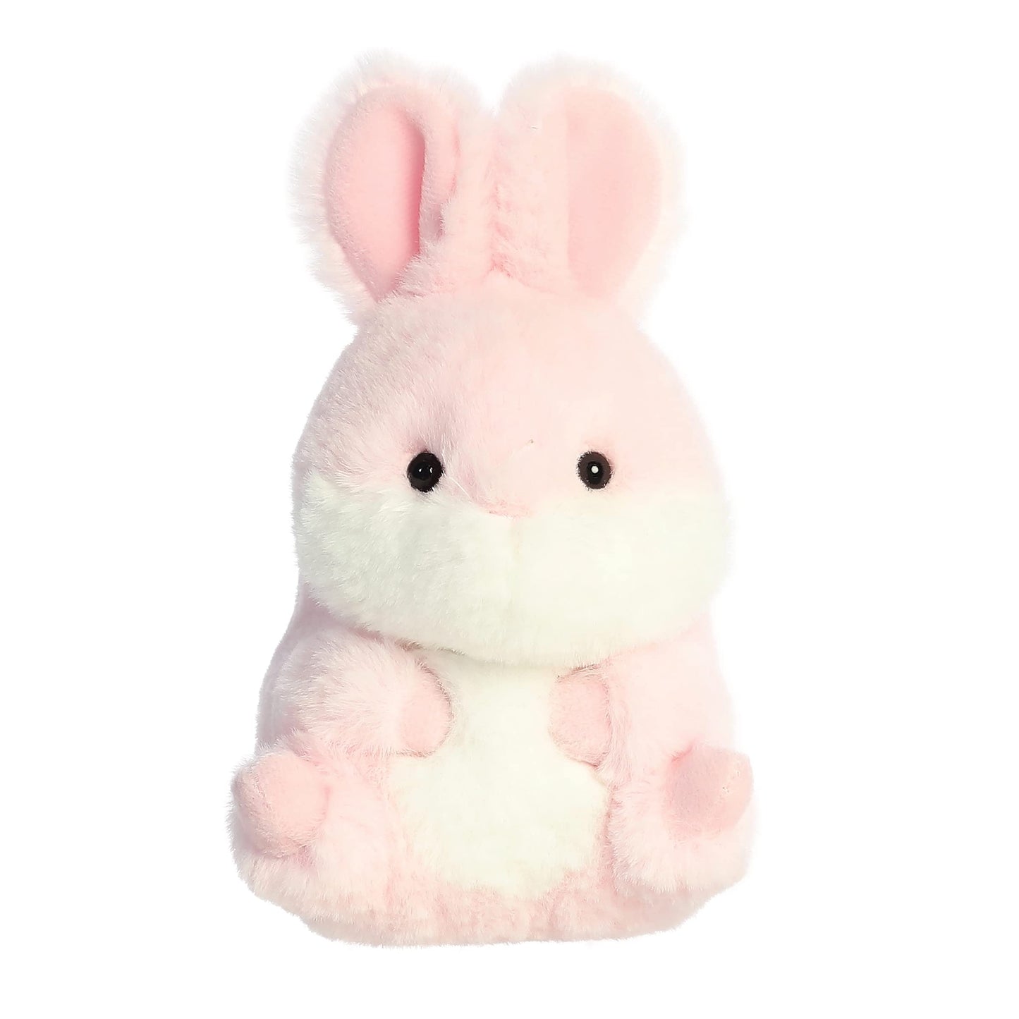 Aurora Round Rolly Pet Bunny Pink – 5-Inch Plush, On-The-Go Fun