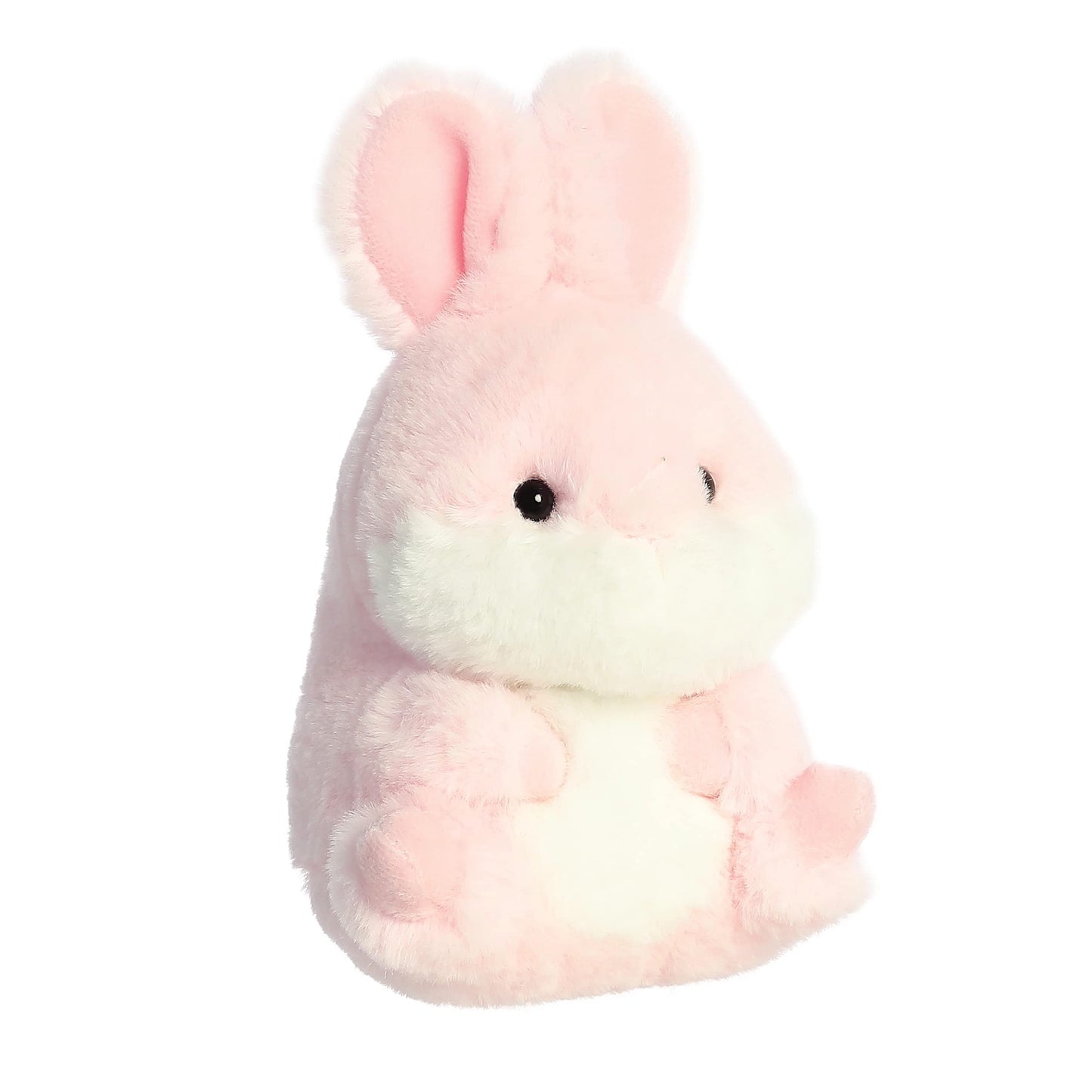 Aurora Round Rolly Pet Bunny Pink – 5-Inch Plush, On-The-Go Fun