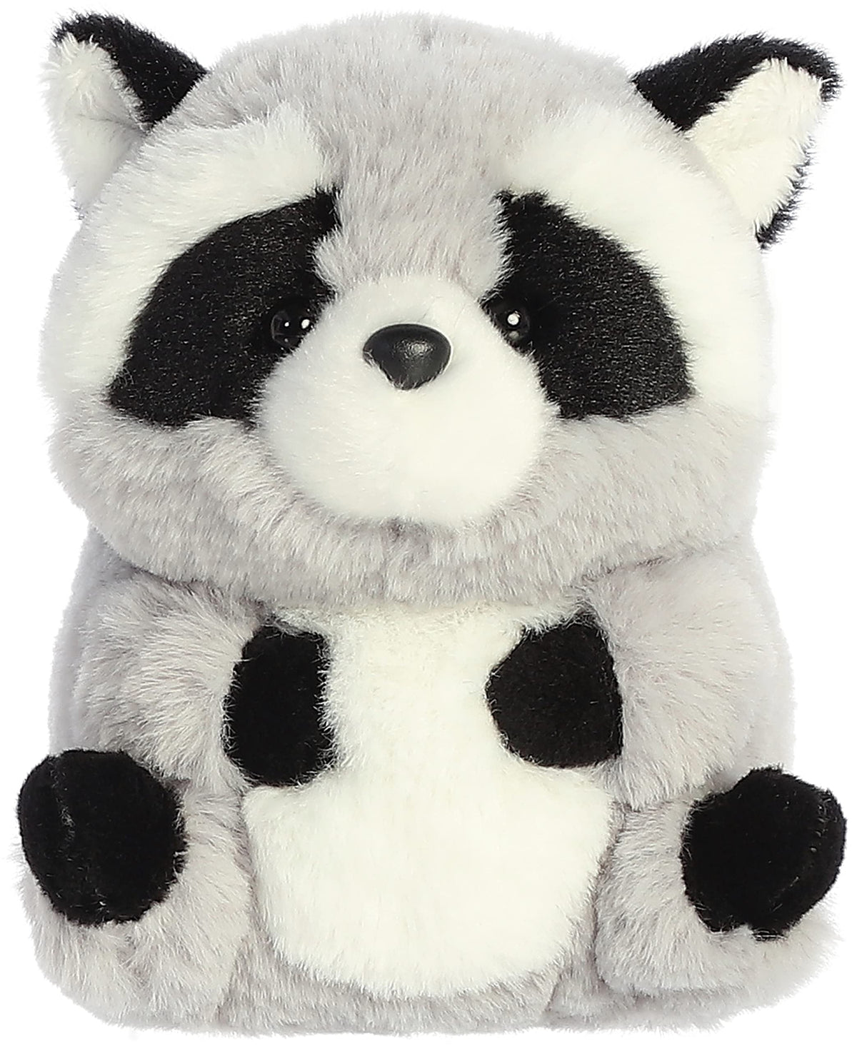 Aurora Round Rolly Pet Ripley Raccoon Stuffed Animal - 5in Gray
