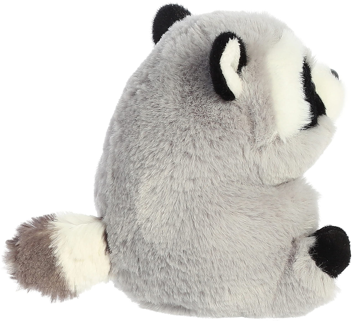 Aurora Round Rolly Pet Ripley Raccoon Stuffed Animal - 5in Gray