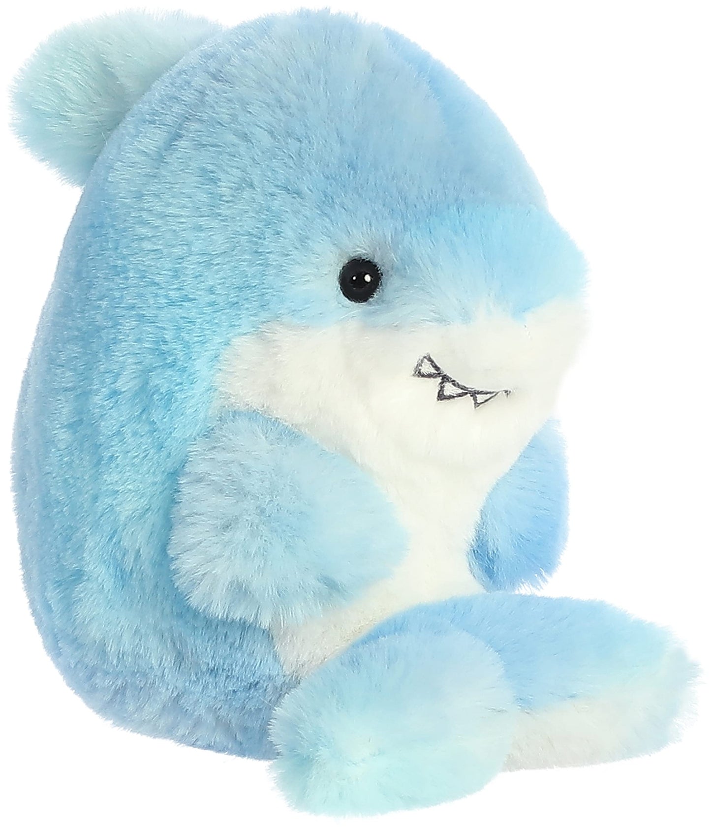 Aurora Round Rolly Pet Sutton Shark Stuffed Animal – Blue, 5 Inches | Adorable On-The-Go Plush