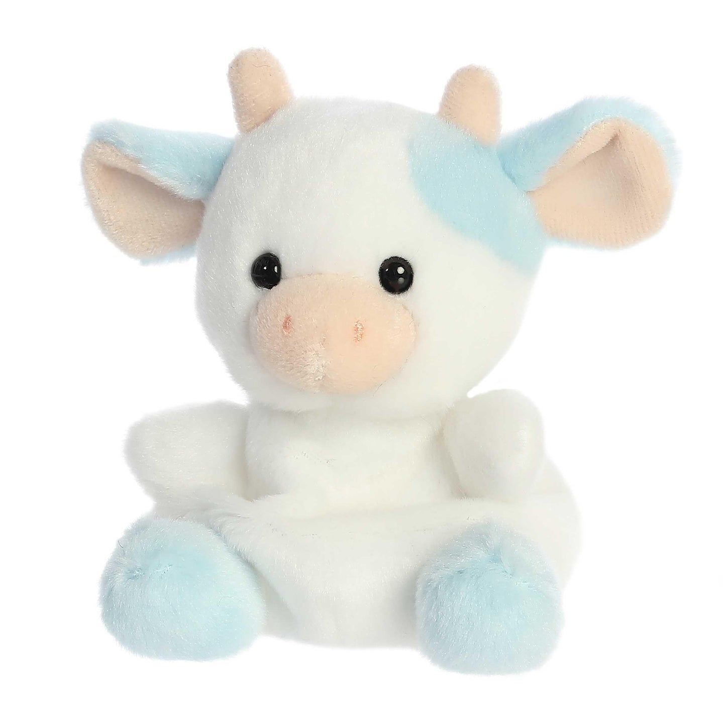 Aurora Adorable Palm Pals Skyla Blueberry Cow Plush — Pocket-Sized Collectible Toy (4.5 in)