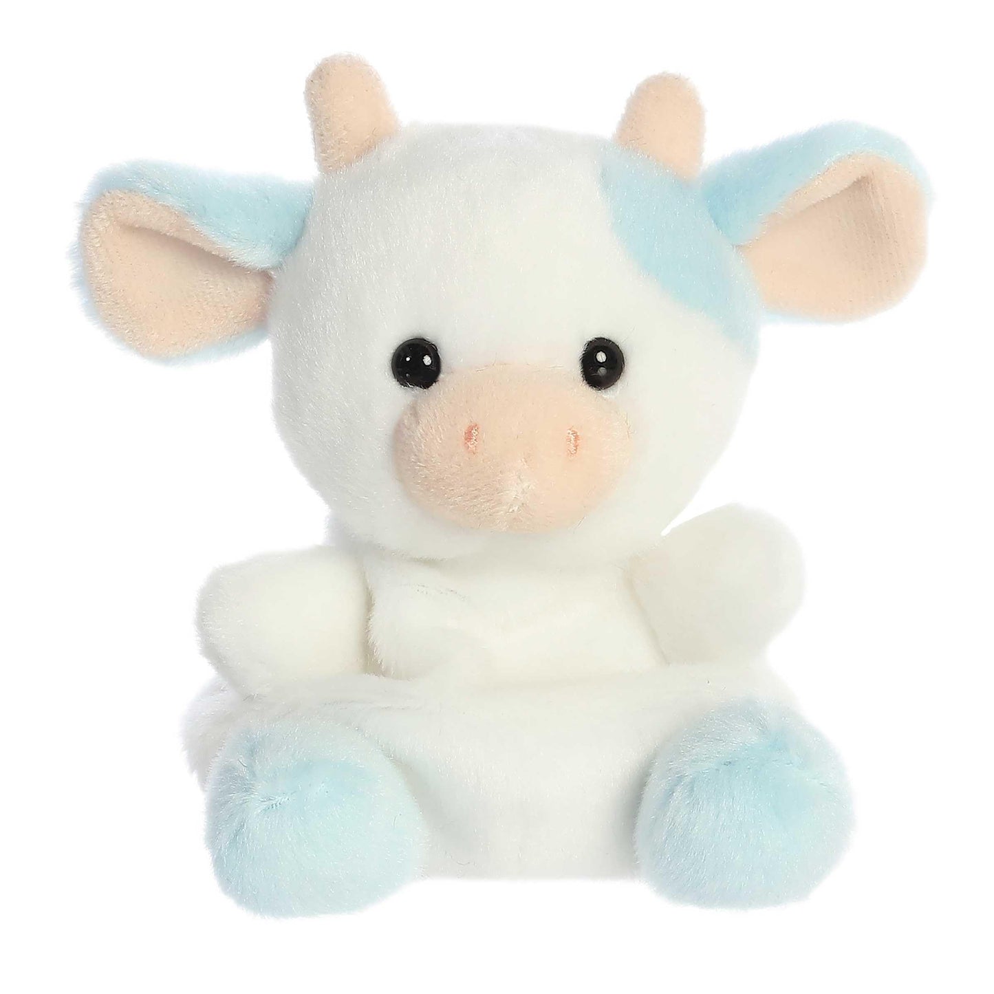Aurora Adorable Palm Pals Skyla Blueberry Cow Plush — Pocket-Sized Collectible Toy (4.5 in)