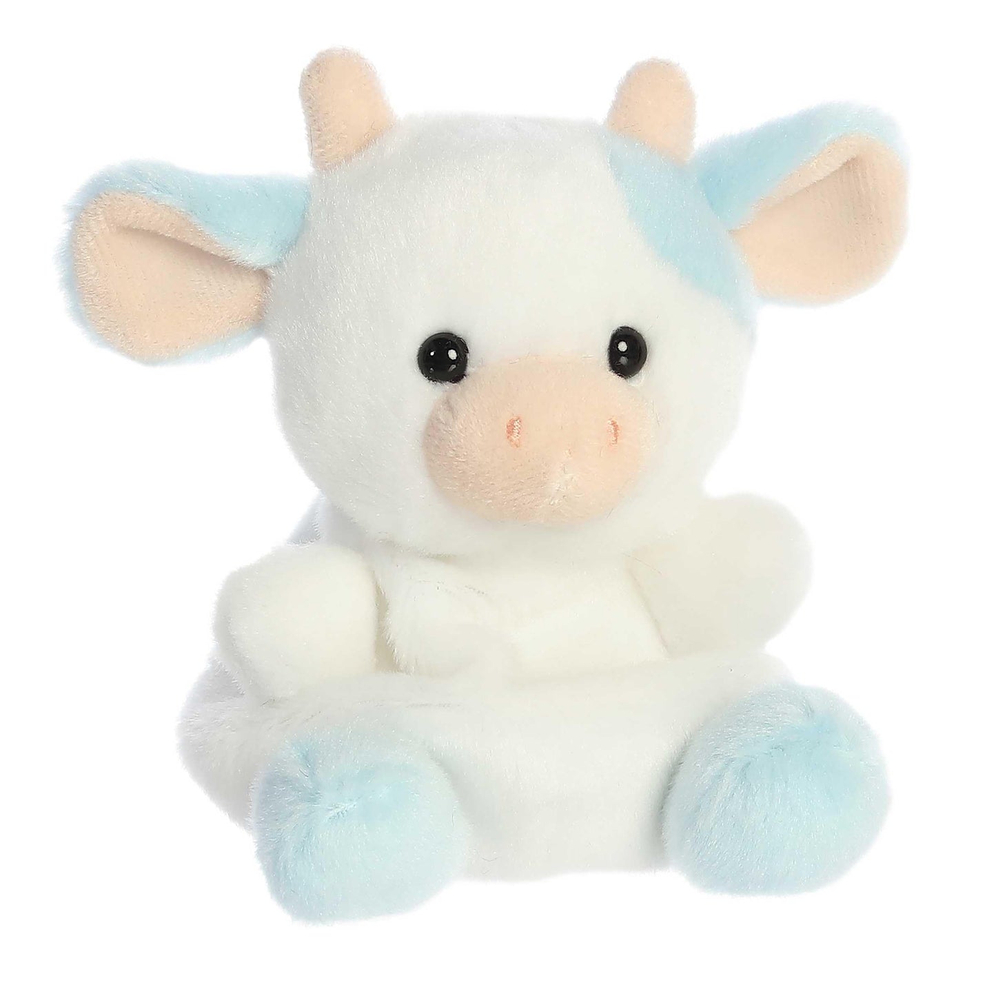 Aurora Adorable Palm Pals Skyla Blueberry Cow Plush — Pocket-Sized Collectible Toy (4.5 in)