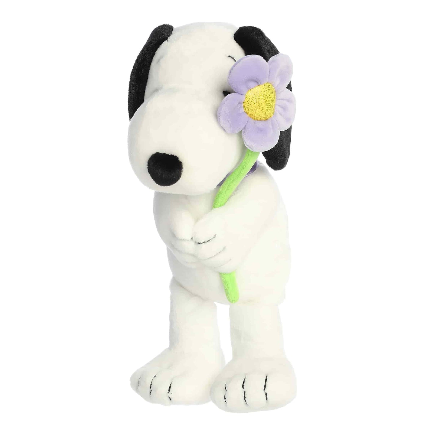 Aurora Adorable Peanuts Snoopy Plush - 9-Inch Officially Licensed Snoopy Toy with Purple Flower