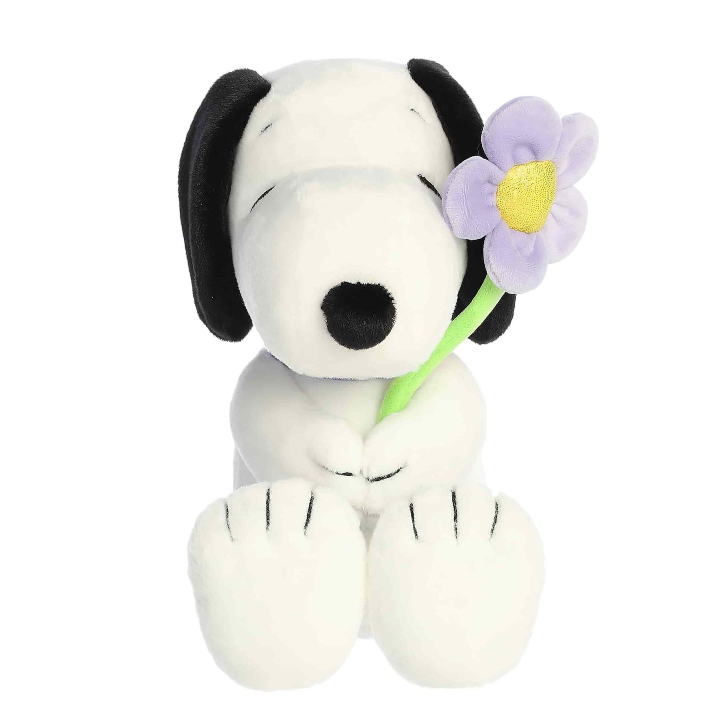 Aurora Adorable Peanuts Snoopy Plush - 9-Inch Officially Licensed Snoopy Toy with Purple Flower