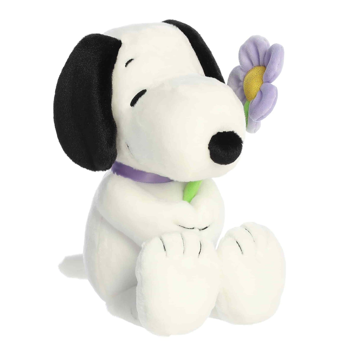 Aurora Adorable Peanuts Snoopy Plush - 9-Inch Officially Licensed Snoopy Toy with Purple Flower