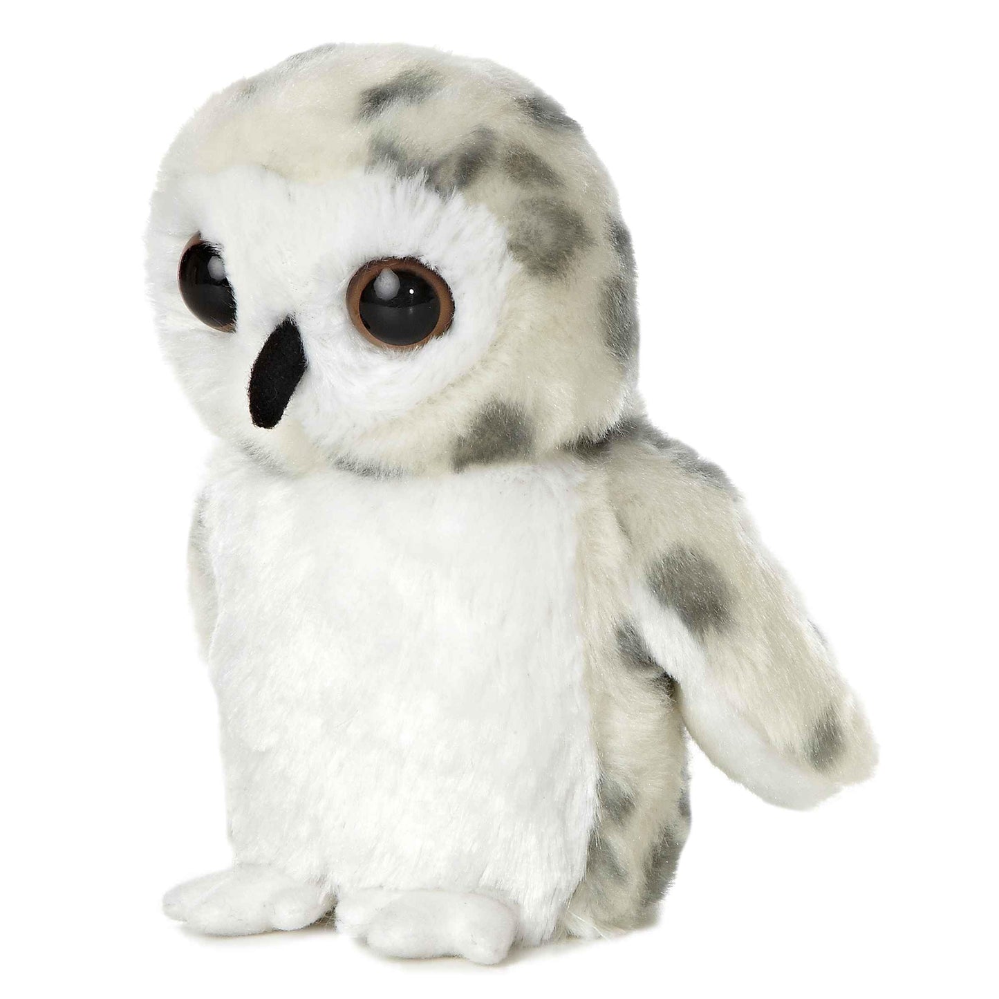 Aurora Snowy Owl Mini Flopsie Plush – 7 Inch White Cuddle Toy for All Ages