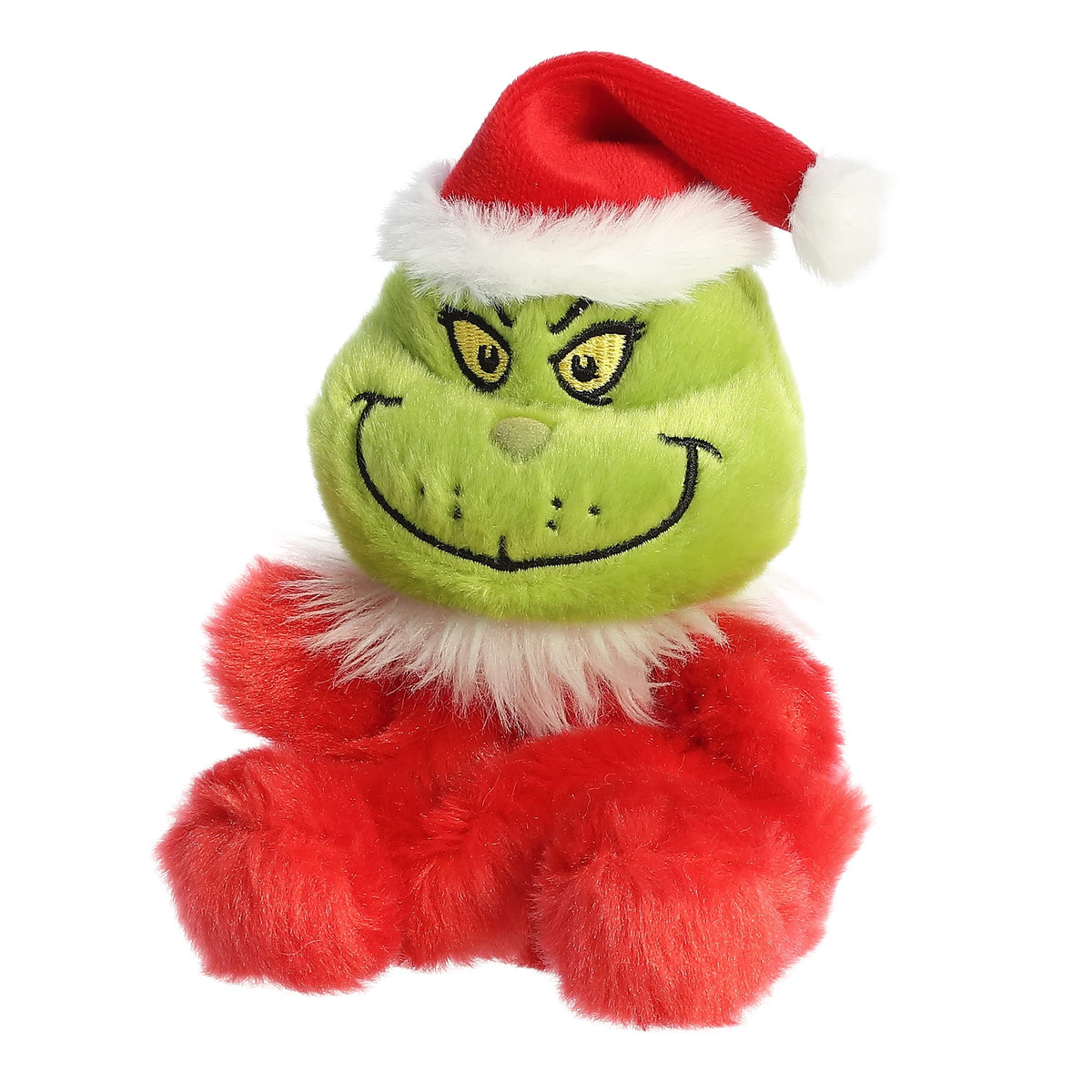 Aurora Dr. Seuss Santa Grinch Palm Pals Plush – 4.5in Red, Officially Licensed