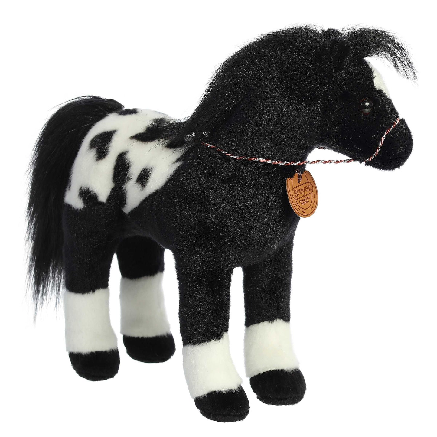 Aurora Breyer Showstoppers Black Appaloosa Plush – Realistic 11-Inch Horse Plush for Kids and Collectors