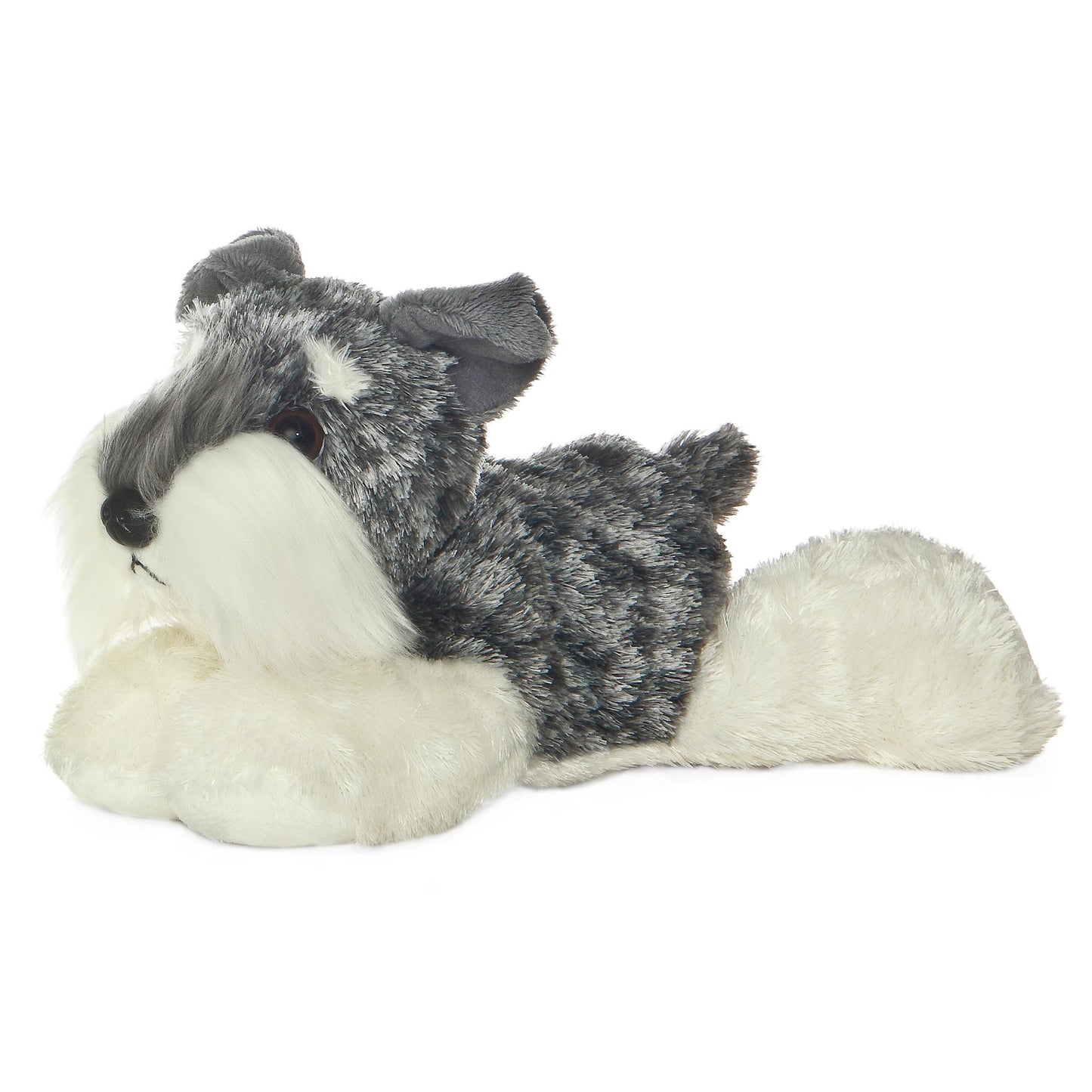 Aurora Stein Mini Flopsie Schnauzer Plush – 8-Inch Gray Stuffed Animal
