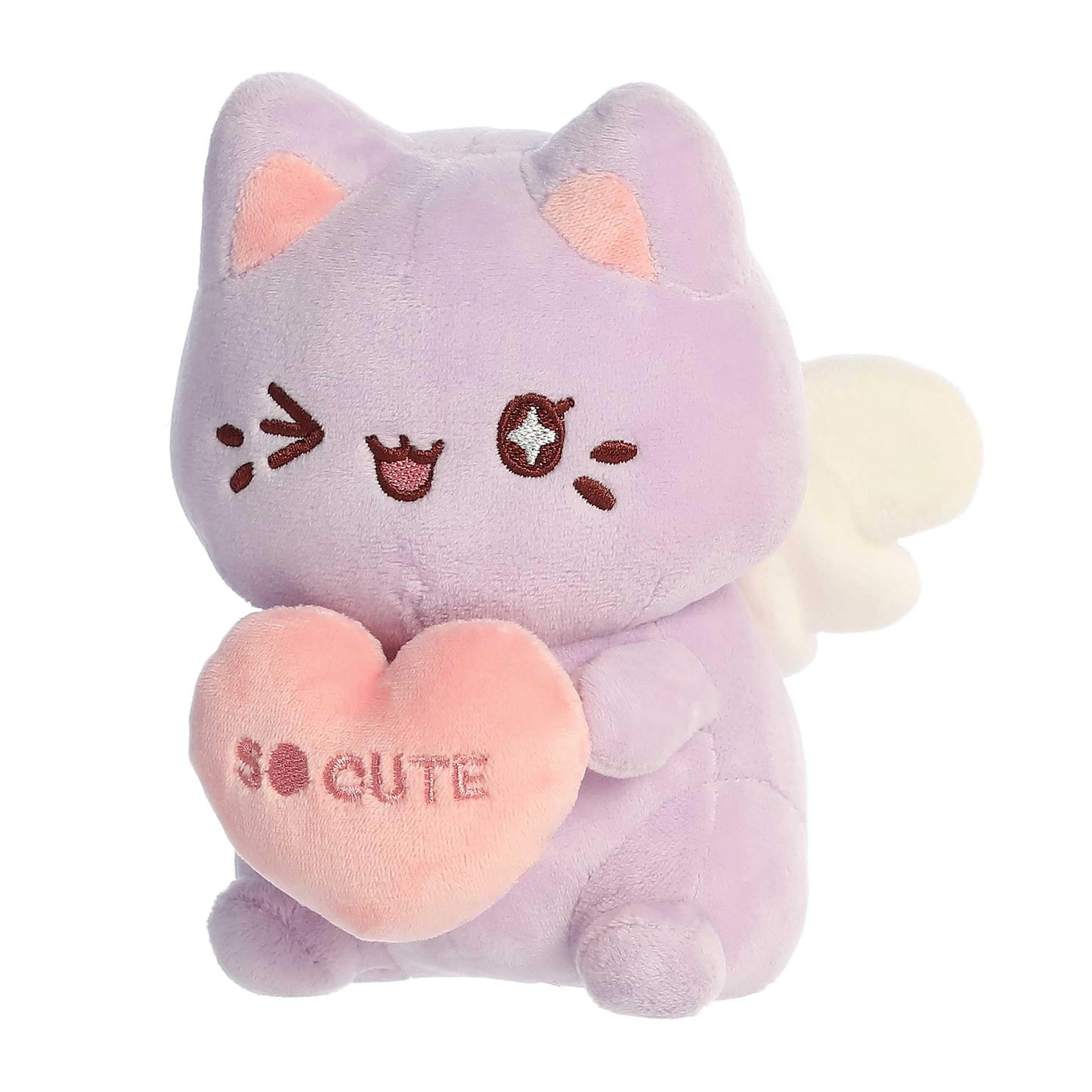 Aurora Enchanting Tasty Peach Candy Heart Meowchi Plush - Lavender 7 Inches