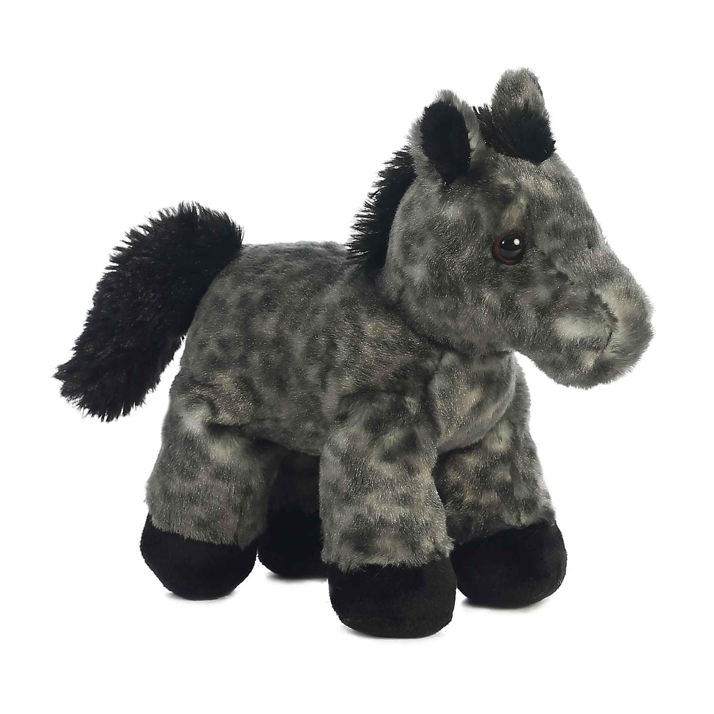 Aurora Storm Mini Flopsie Plush Horse - 8-Inch Gray Stuffed Animal for All Ages