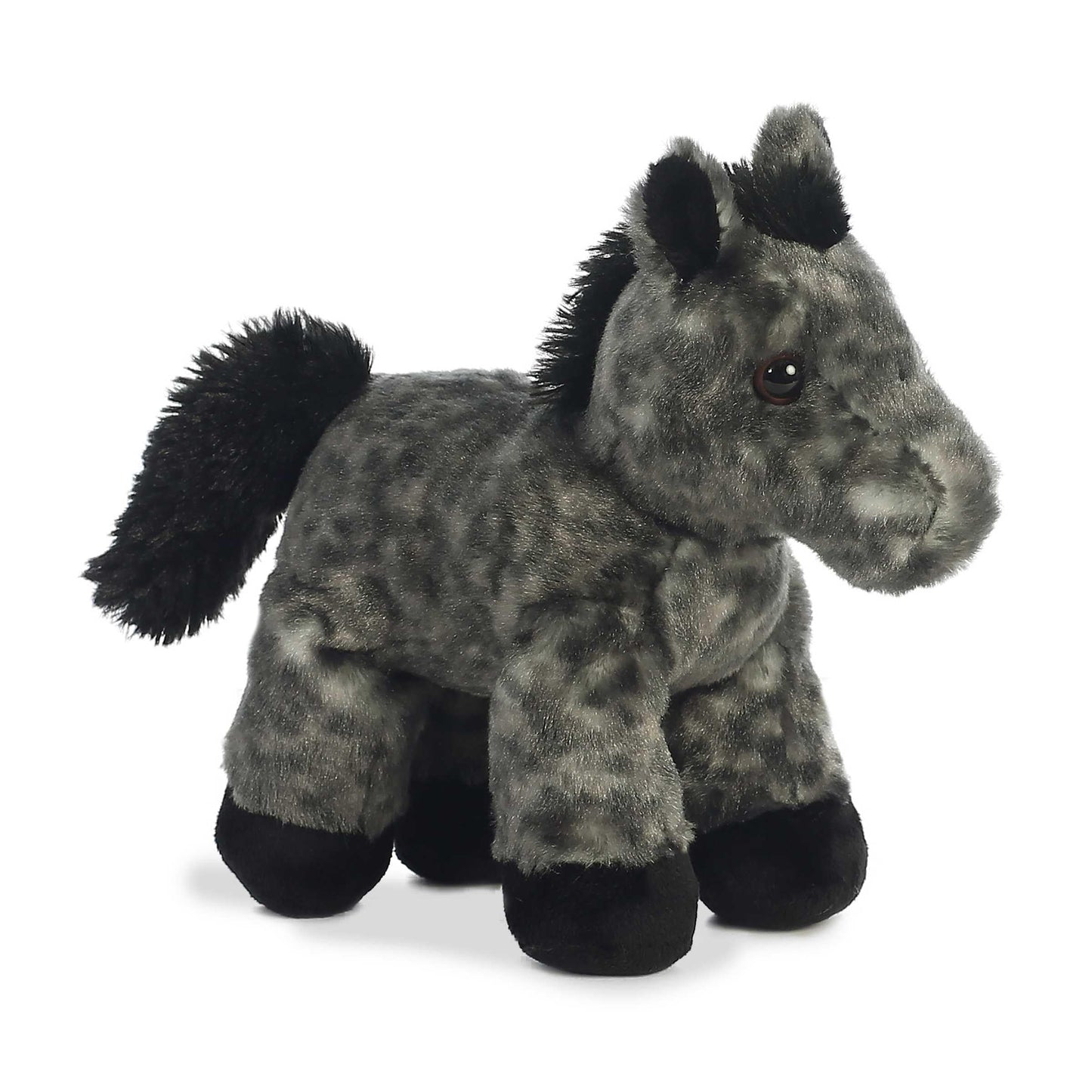 Aurora Storm Mini Flopsie Plush Horse - 8-Inch Gray Stuffed Animal for All Ages