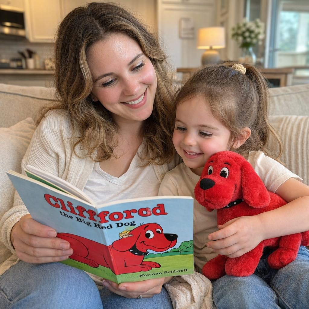 Aurora World 10'' Standing Red Dog Plush & Storybook Gift Set | Soft Toy + Bright Illustrated Book