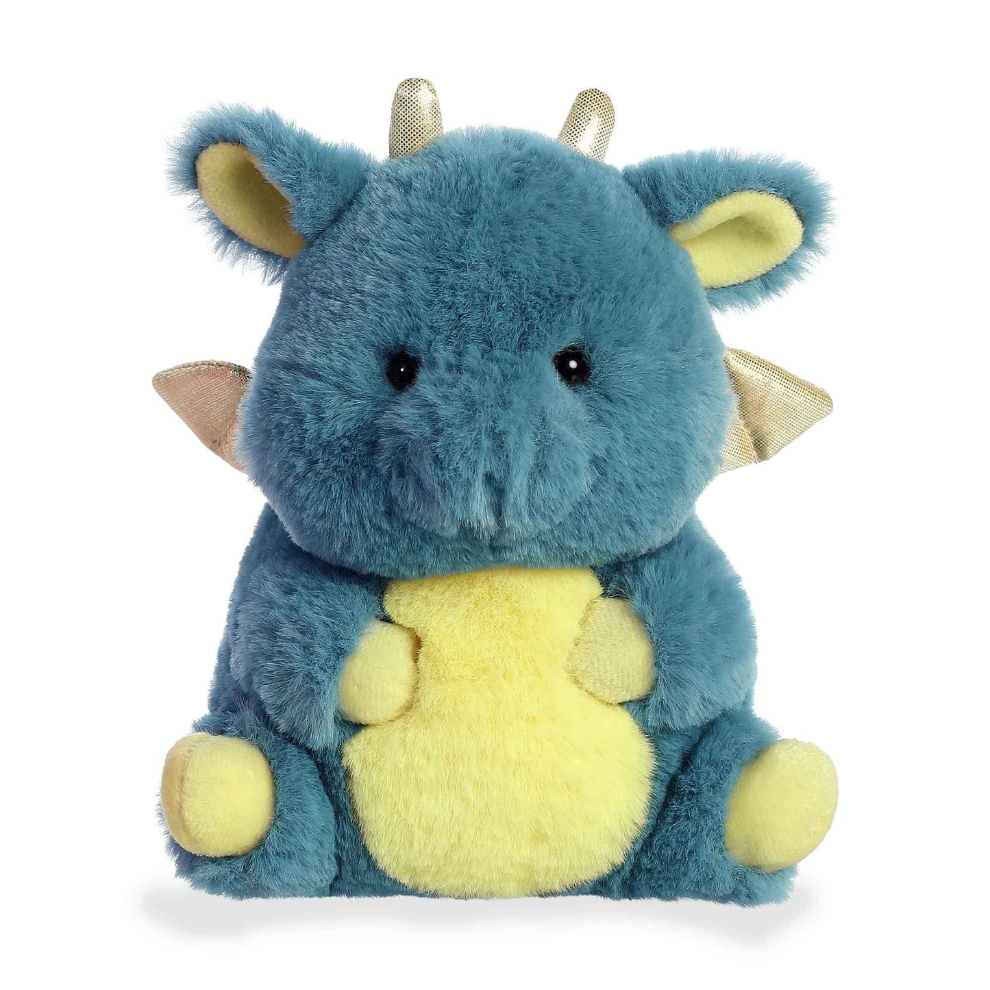 Aurora World Rolly Pet Egan Dragon 7in Blue Plush Toy