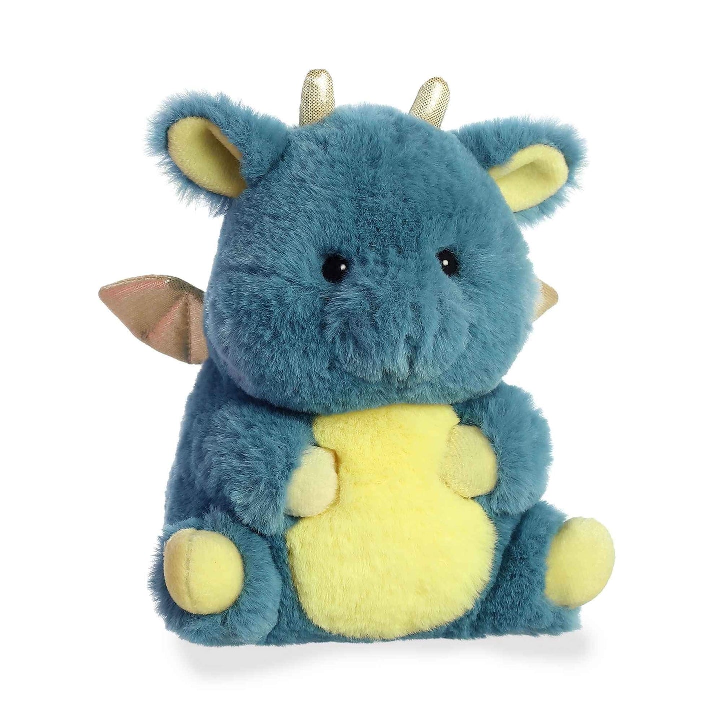 Aurora World Rolly Pet Egan Dragon 7in Blue Plush Toy