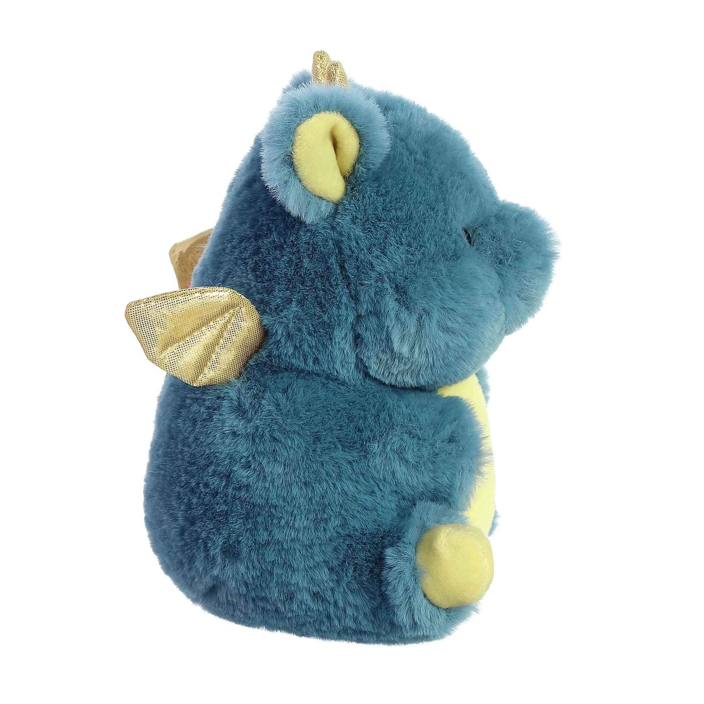 Aurora World Rolly Pet Egan Dragon 7in Blue Plush Toy