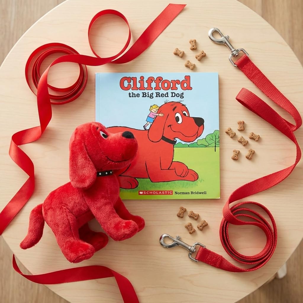 Aurora World 10'' Standing Red Dog Plush & Storybook Gift Set | Soft Toy + Bright Illustrated Book