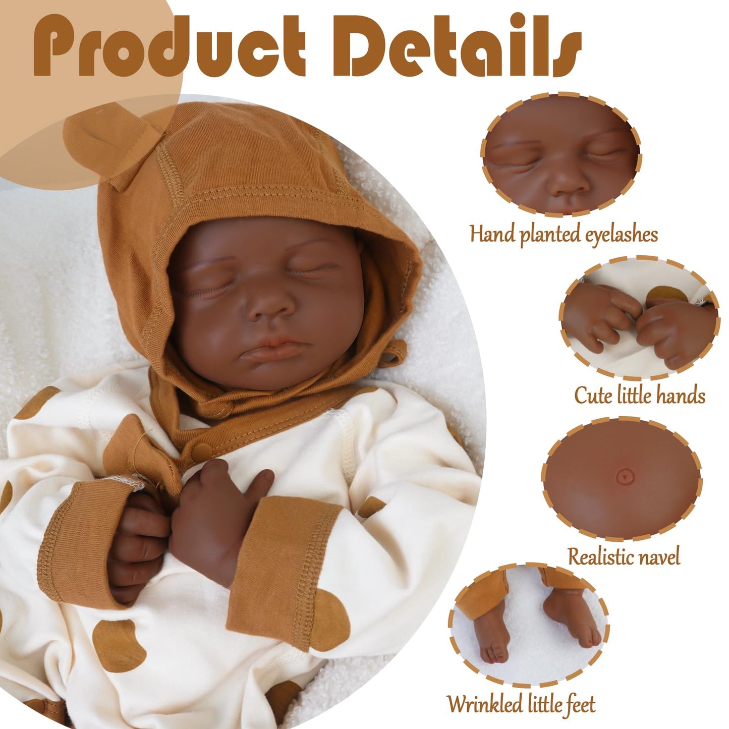 AuroraVita 19.3in Full Silicone Reborn Baby Doll – Realistic, Weighted & Hand Painted