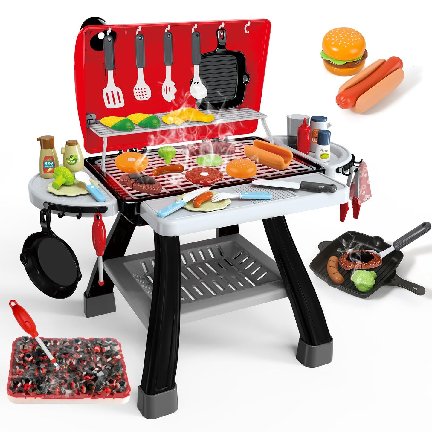 AuroTops 35-Piece Kitchen & BBQ Toy Set | Little Chef Playset for Kids