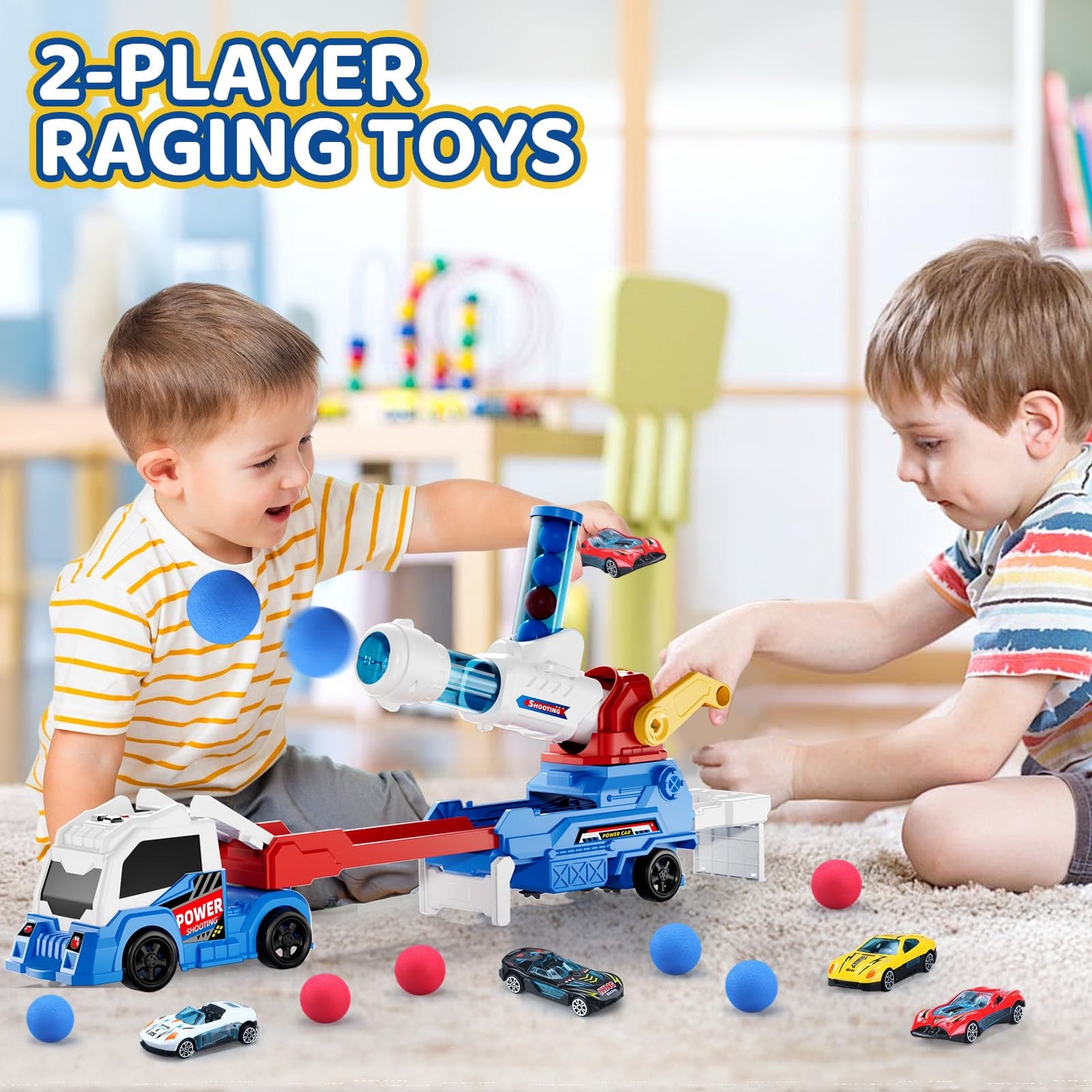 AuroTops Ejection & Shooting Truck Set – Toys for Boys 3-8 with Lights & Sounds