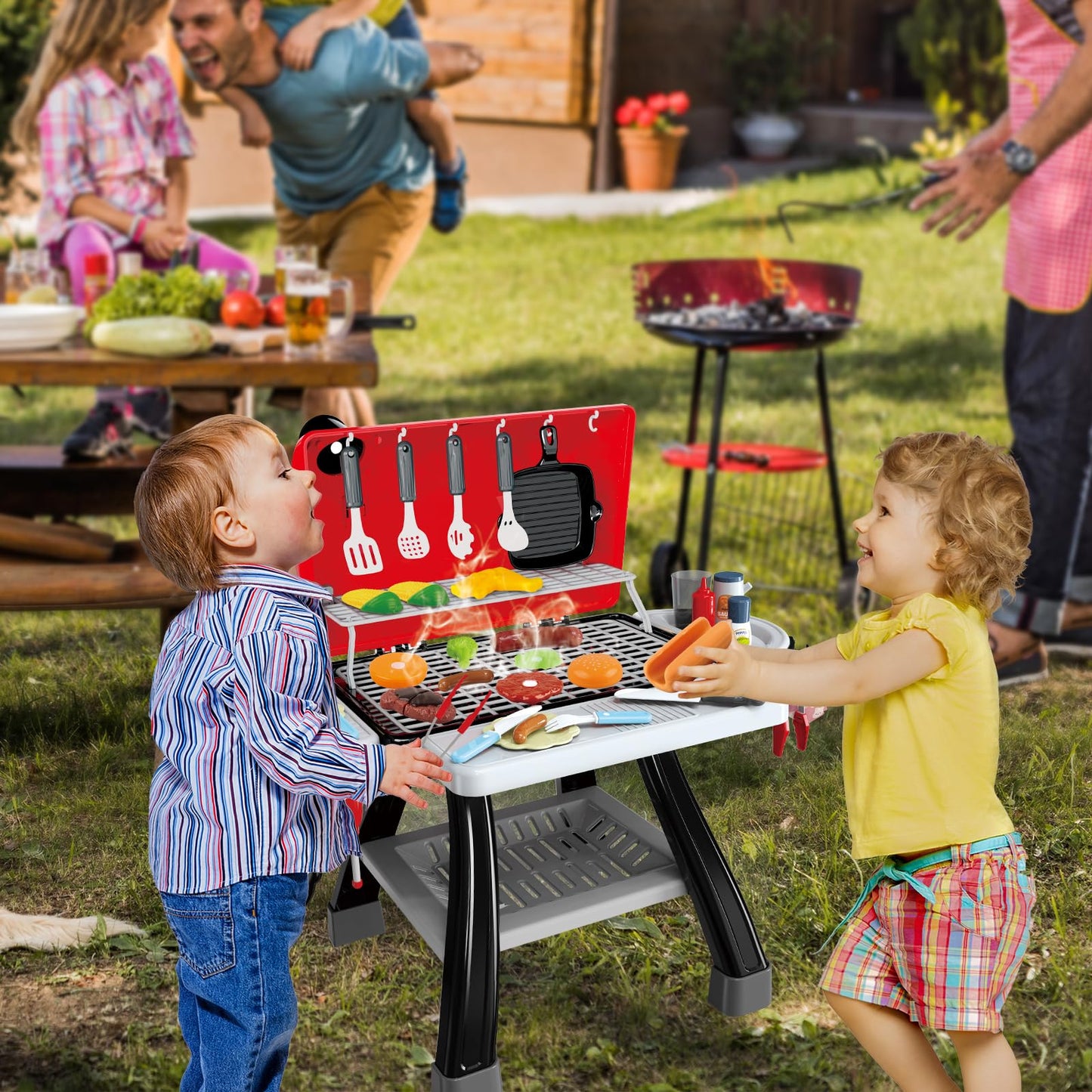 AuroTops 35-Piece Kitchen & BBQ Toy Set | Little Chef Playset for Kids