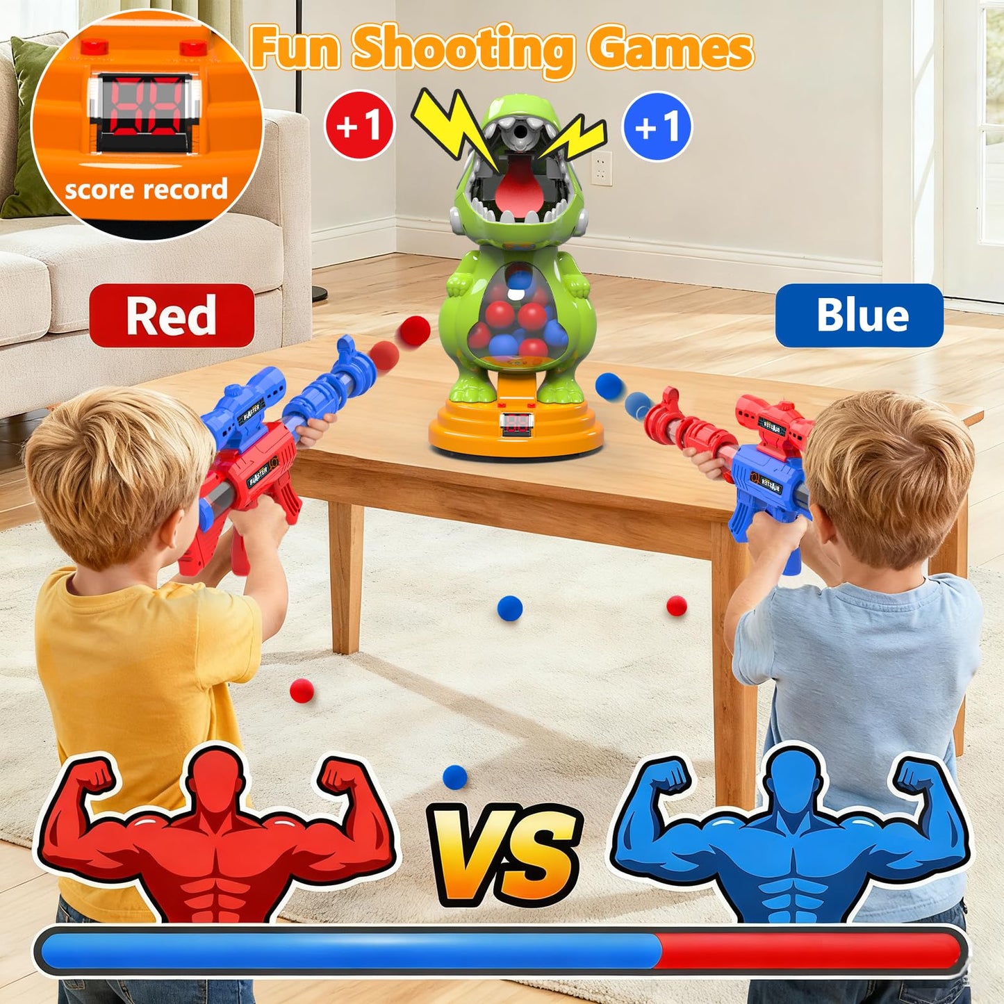 AuroTops Movable Dinosaur Shooting Toy for Kids Aged 5-8 – Mist Spray, Roar & Light