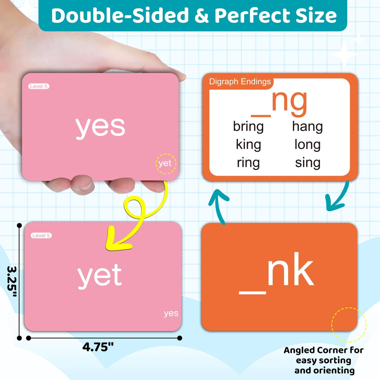 AuroTops 712 Sight Words & Phonics Flash Cards for PreK–3rd Grade | Dolch & Fry High-Frequency Words