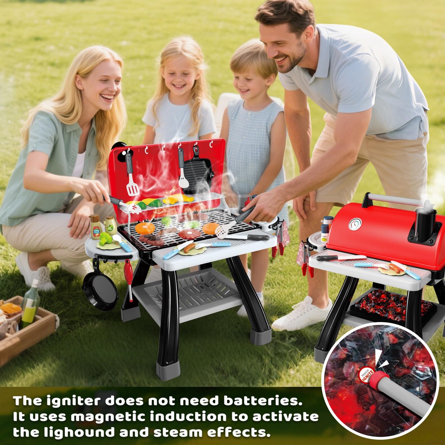 AuroTops 35-Piece Kitchen & BBQ Toy Set | Little Chef Playset for Kids