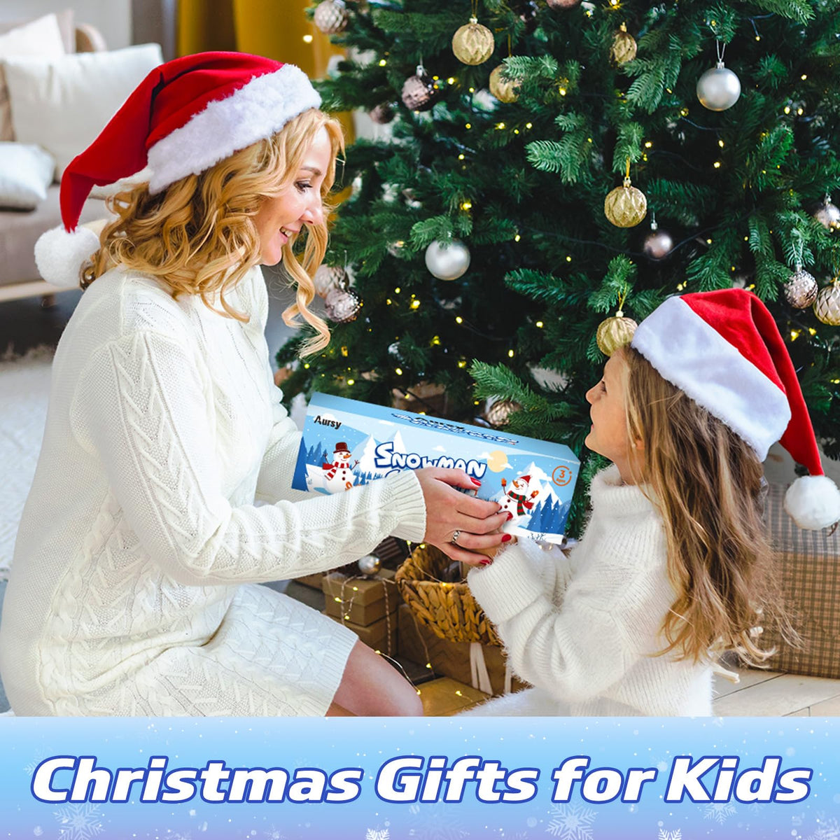 Aursy Snowman DIY Kit for Kids – Build 9 Snowmen with Air-Dry Clay