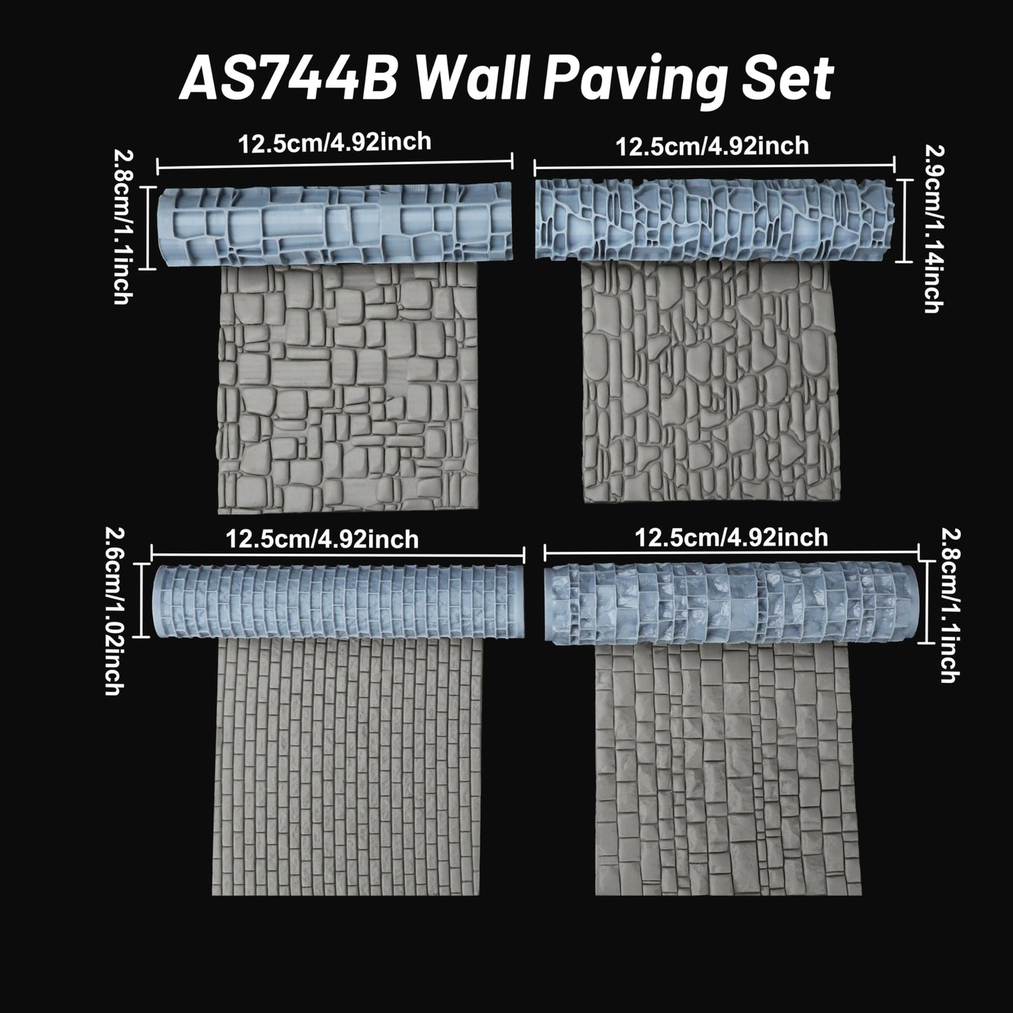 AUSPDICE DND Terrain Texture Roller AS744B – Wall Paving for D&D & RPG Terrain