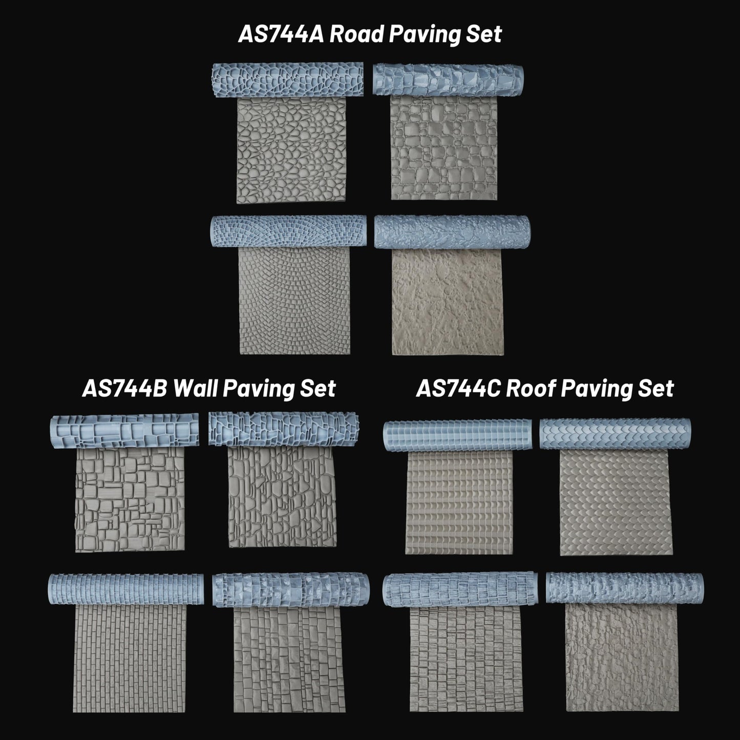 AUSPDICE DND Terrain Texture Roller AS744B – Wall Paving for D&D & RPG Terrain