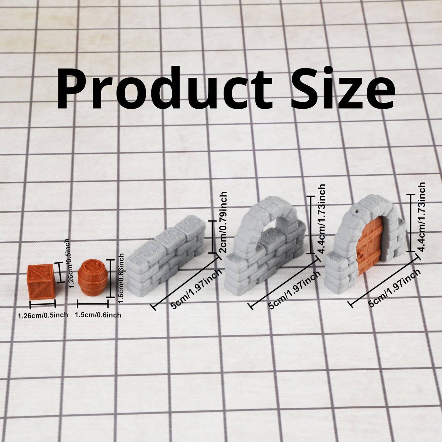 AUSPDICE Dungeon Walls 40pcs 28mm Modular RPG Terrain for DND Tabletop Scenes | DM Gift