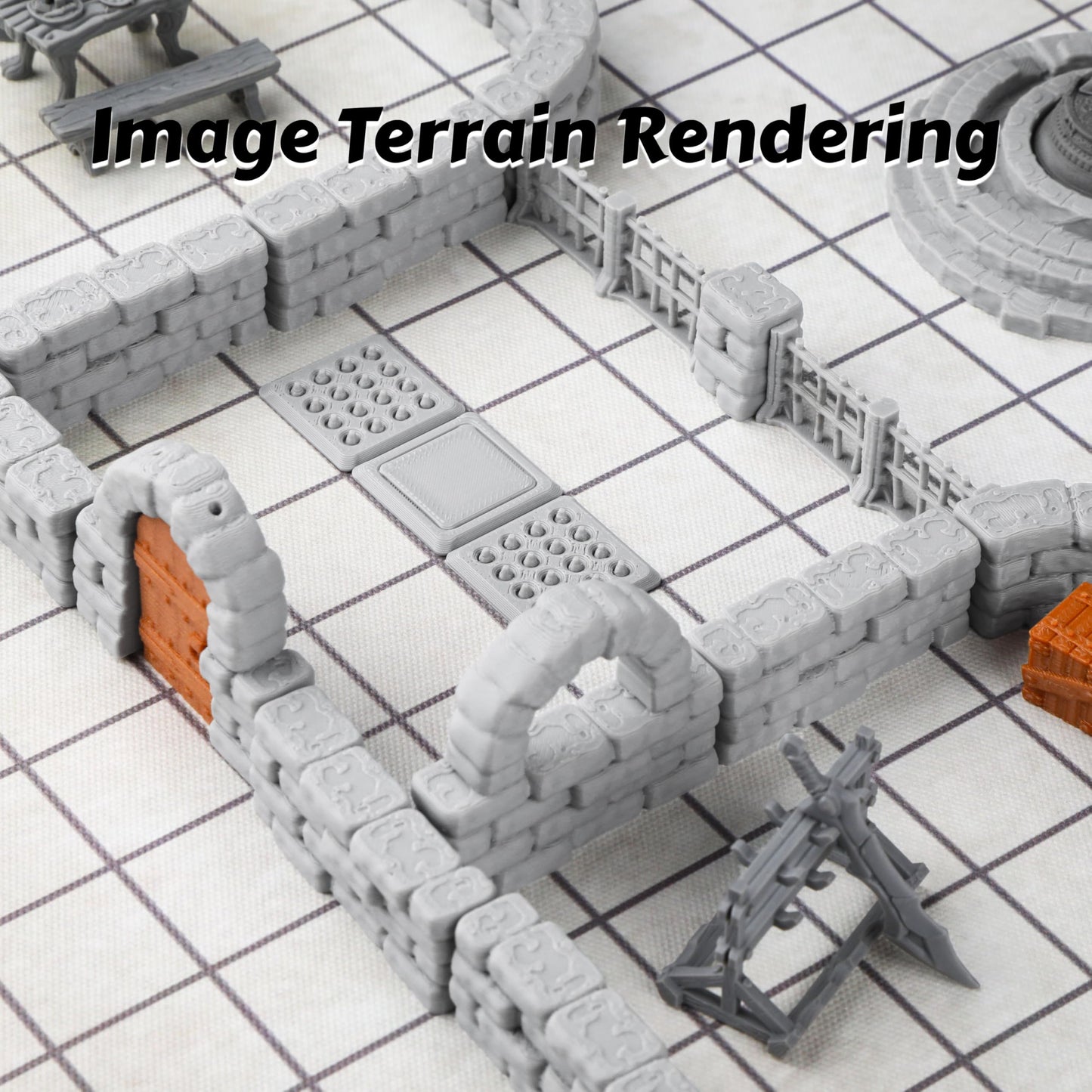 AUSPDICE Dungeon Walls 40pcs – 28mm Modular RPG Terrain, Expansion Pack 3