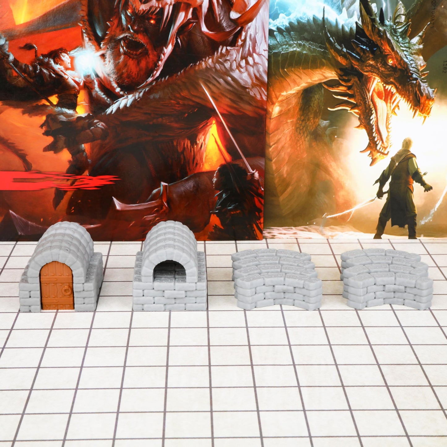 AUSPDICE Dungeon Walls 40pcs – 28mm Modular RPG Terrain, Expansion Pack 3