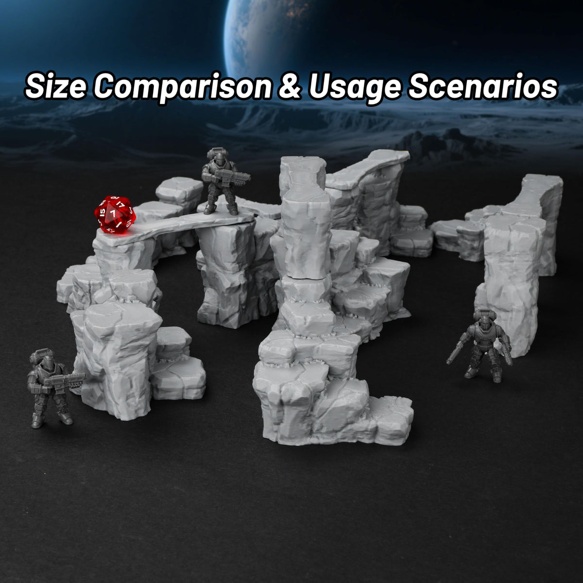 AUSPDICE RPG Terrain AF693: The Pit Canyon Scene for 28–32mm D&D & TTRPG Campaigns