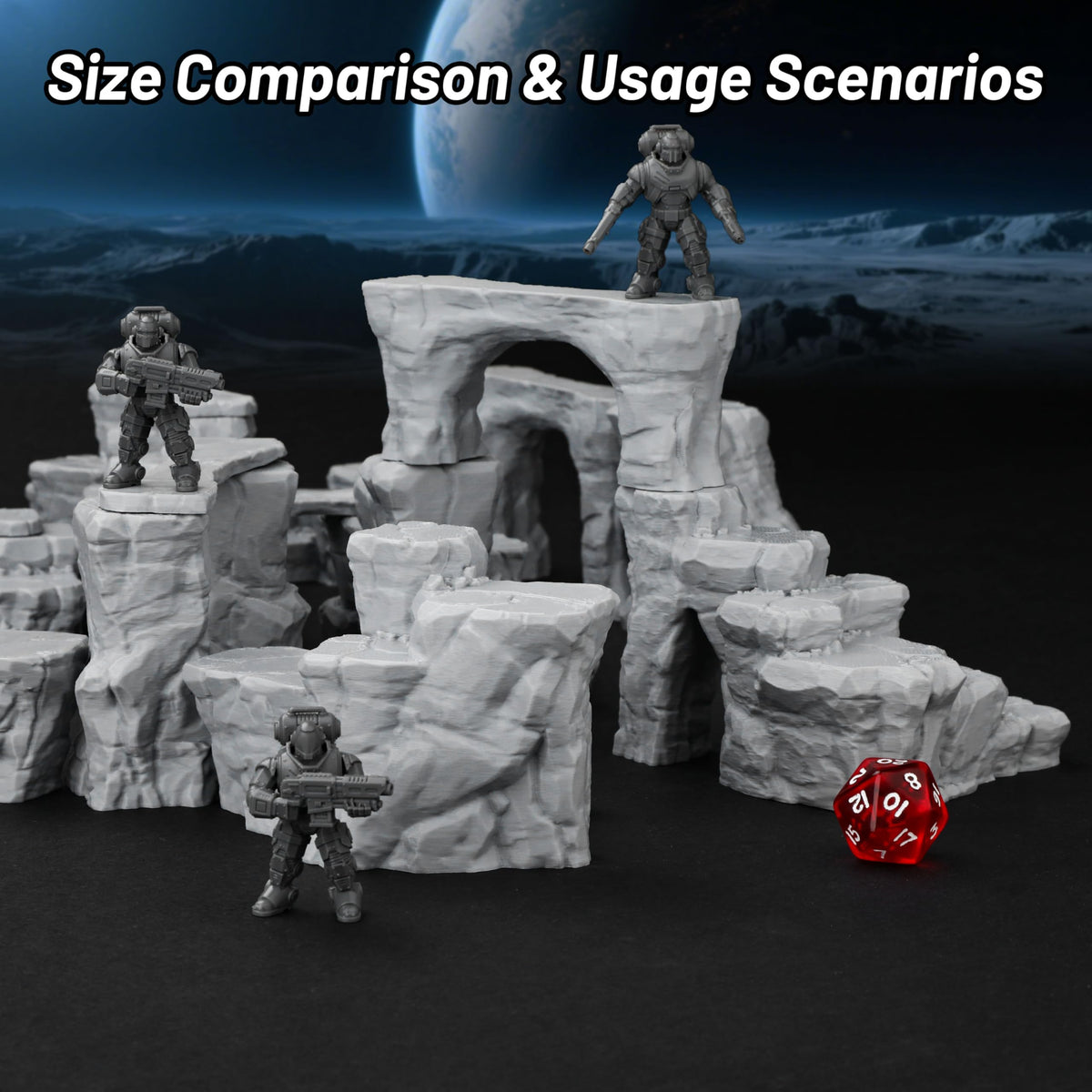 AUSPDICE RPG Terrain AF693: The Pit Canyon Scene for 28–32mm D&D & TTRPG Campaigns