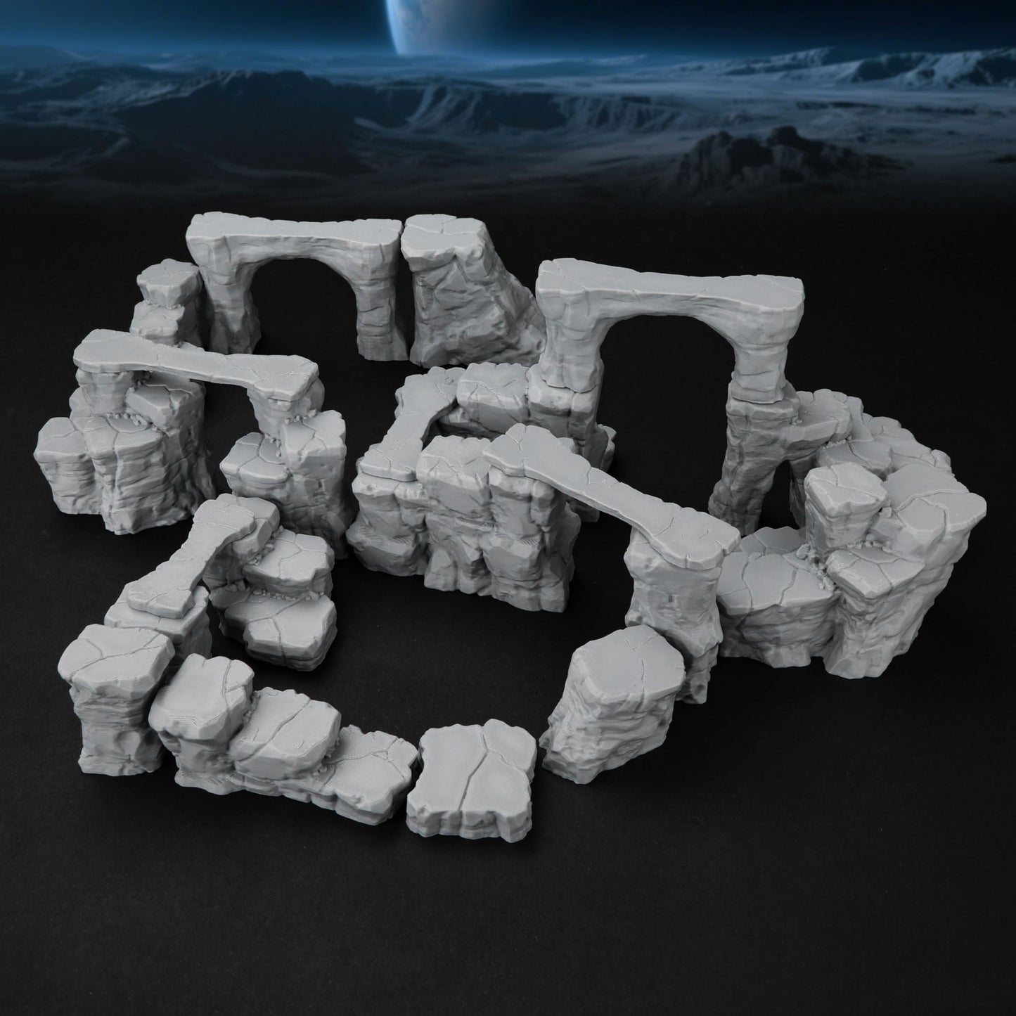 AUSPDICE RPG Terrain AF693: The Pit Canyon Scene for 28–32mm D&D & TTRPG Campaigns