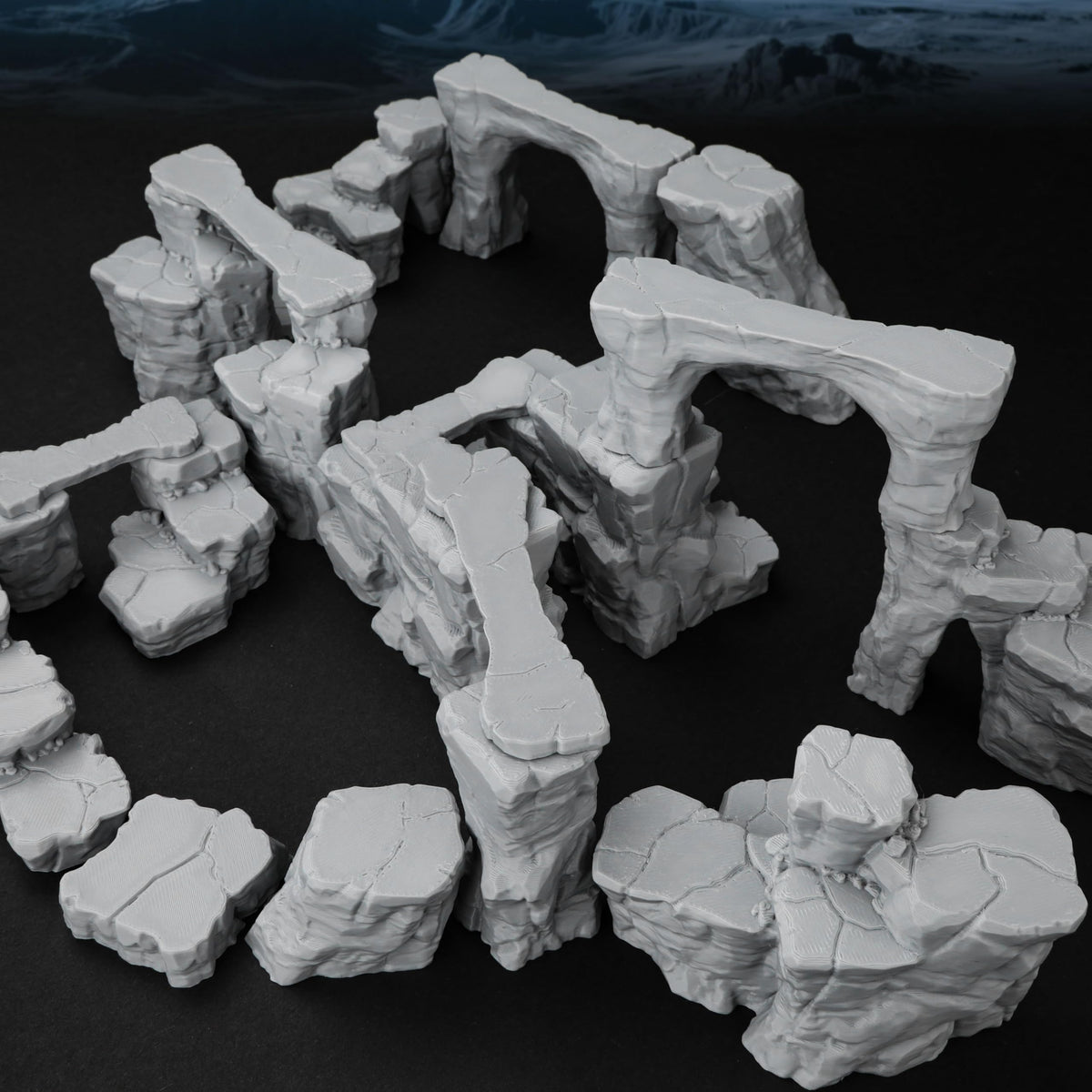 AUSPDICE RPG Terrain AF693: The Pit Canyon Scene for 28–32mm D&D & TTRPG Campaigns