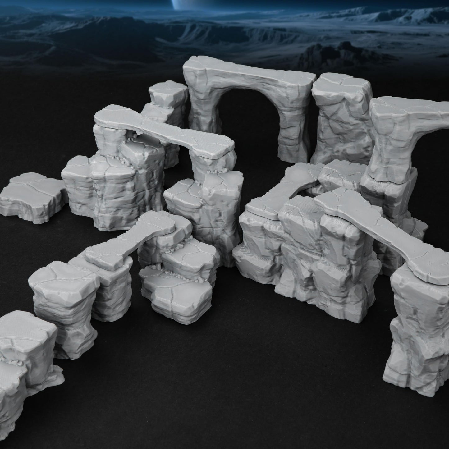 AUSPDICE RPG Terrain AF693: The Pit Canyon Scene for 28–32mm D&D & TTRPG Campaigns