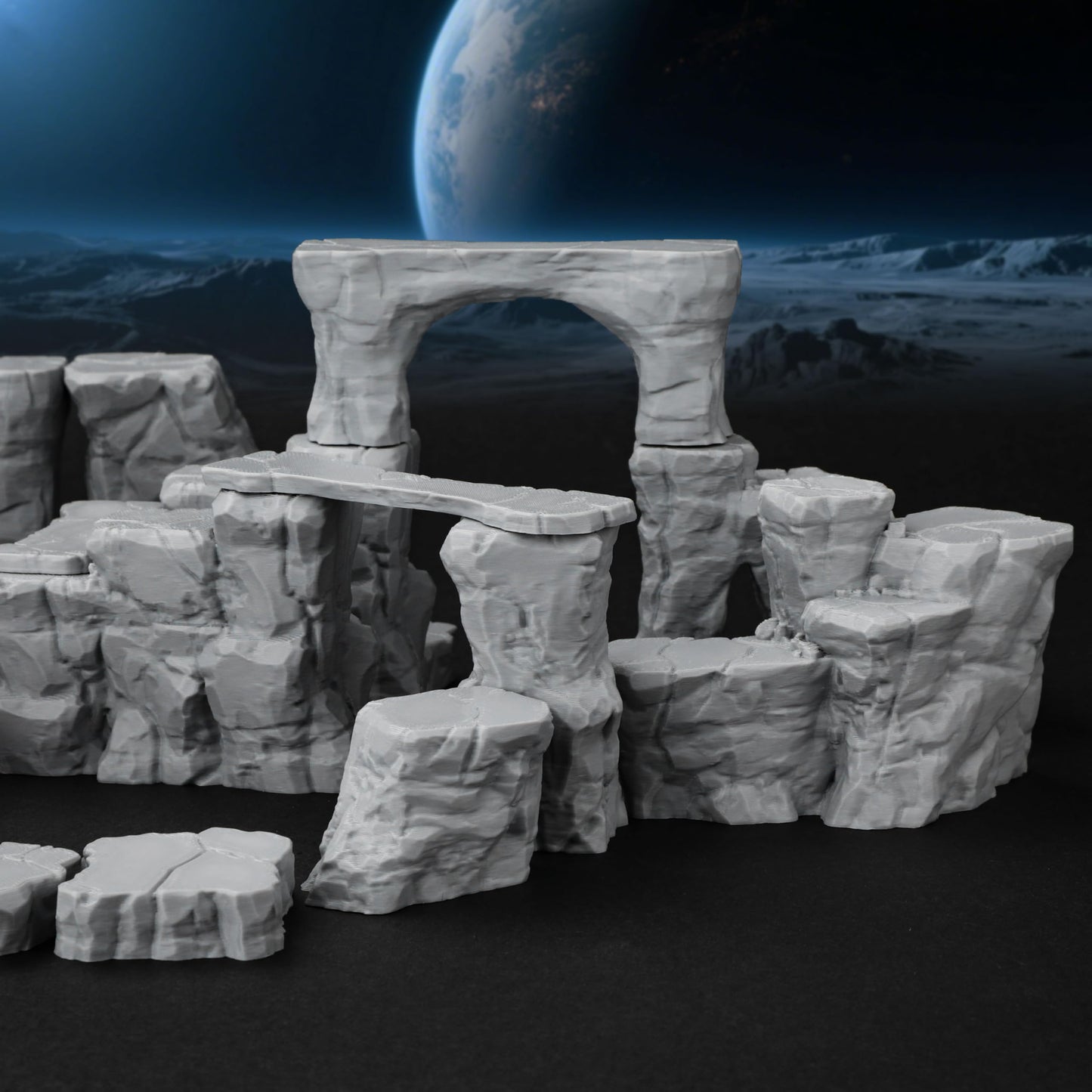 AUSPDICE RPG Terrain AF693: The Pit Canyon Scene for 28–32mm D&D & TTRPG Campaigns
