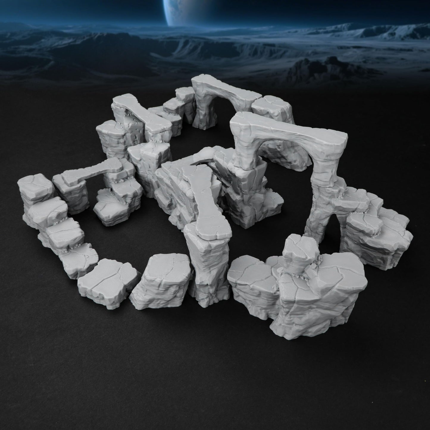 AUSPDICE RPG Terrain AF693: The Pit Canyon Scene for 28–32mm D&D & TTRPG Campaigns