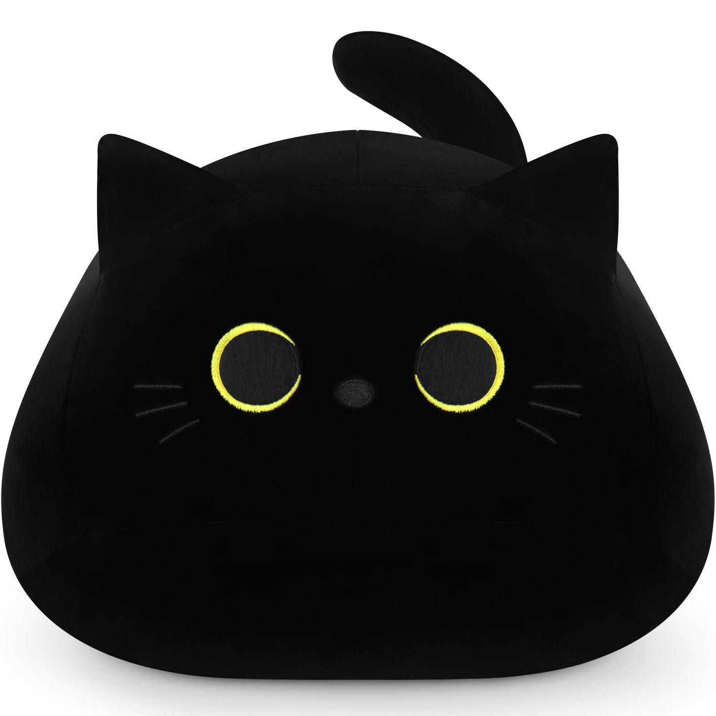 Auspicious Beginning Black Cat Plush Toy – 19inch Giant Plush Pillow, Cozy Cat Plush for Kids & Halloween Decor