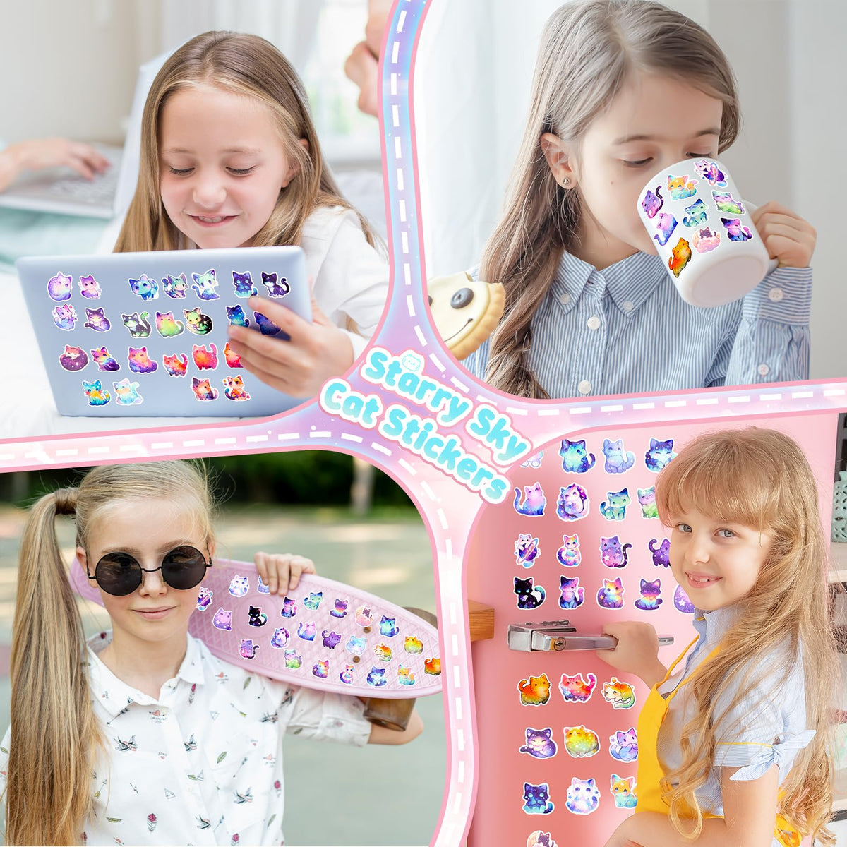 13-Piece Unicorn Cat Toys Gift Set for Girls 4-10 | Light-Up Star Pillow & DIY Water Bottle Kit | Auspicious Beginning