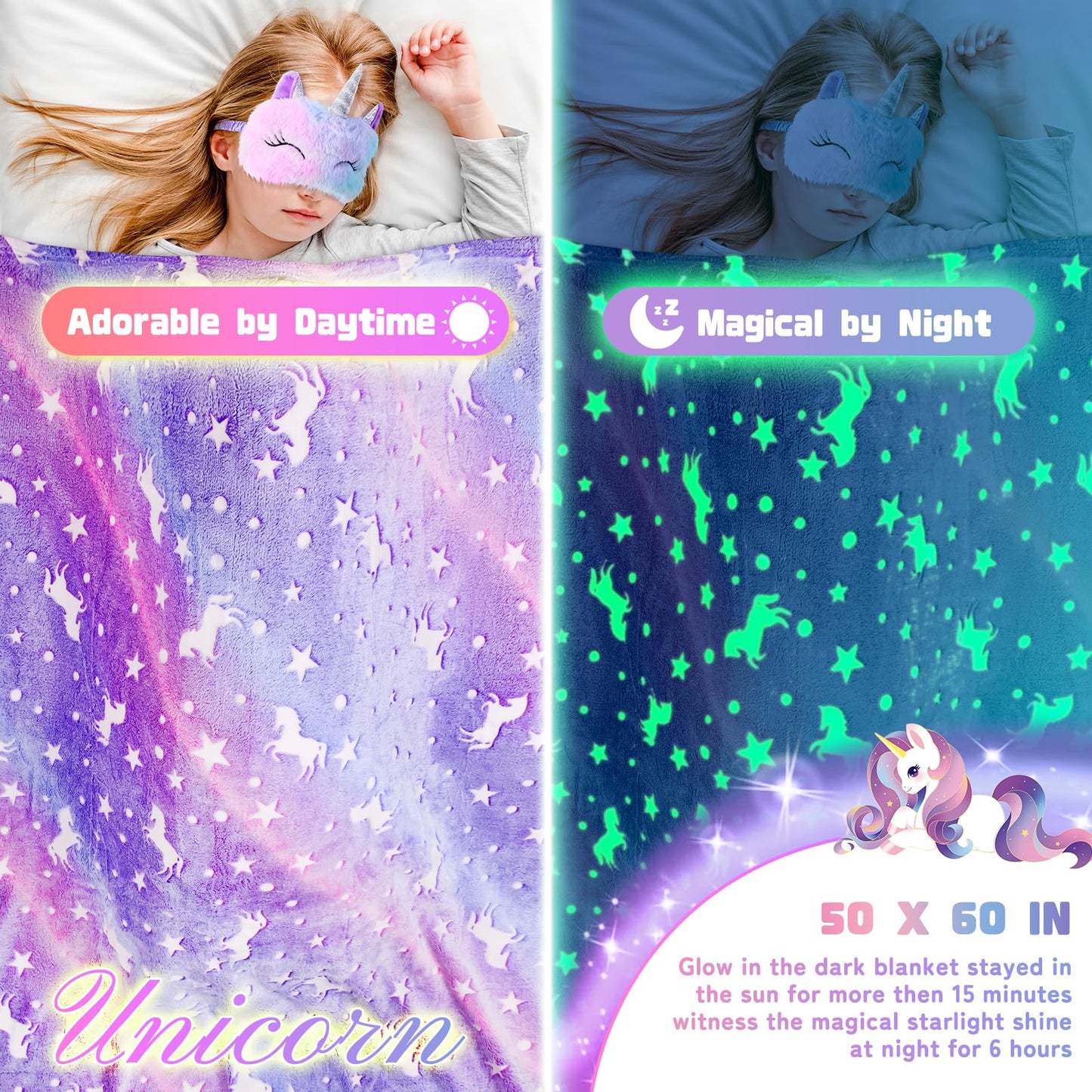 Auspicious Beginning: Unicorn Gifts for Girls – 12-Piece Set with LCD Tablet & Glowing Blanket