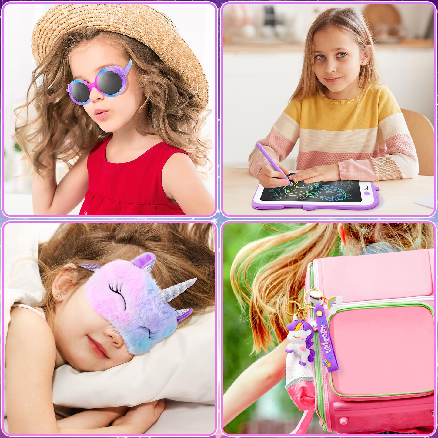 Auspicious Beginning: Unicorn Gifts for Girls – 12-Piece Set with LCD Tablet & Glowing Blanket