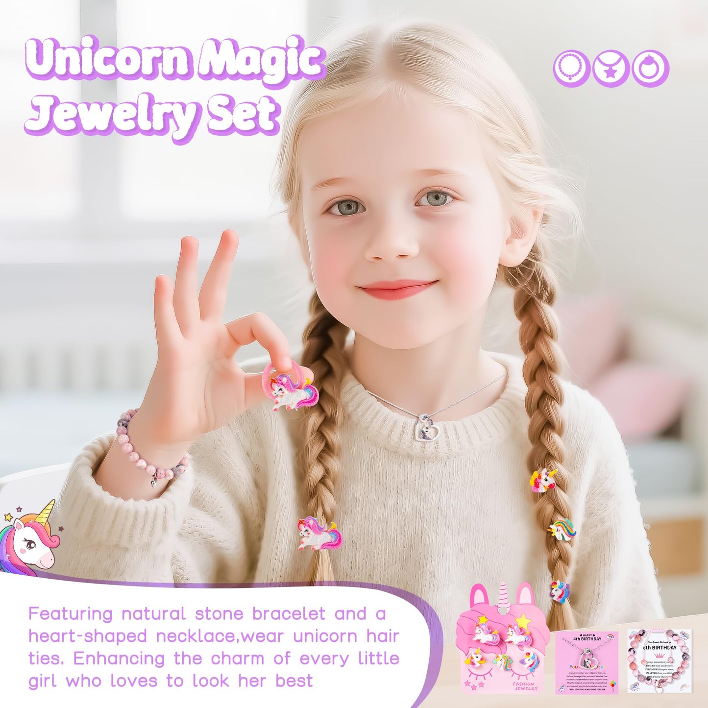 Auspicious Beginning Unicorn Gifts for Girls – Light-Up Star Pillow & DIY Water Bottle Kit
