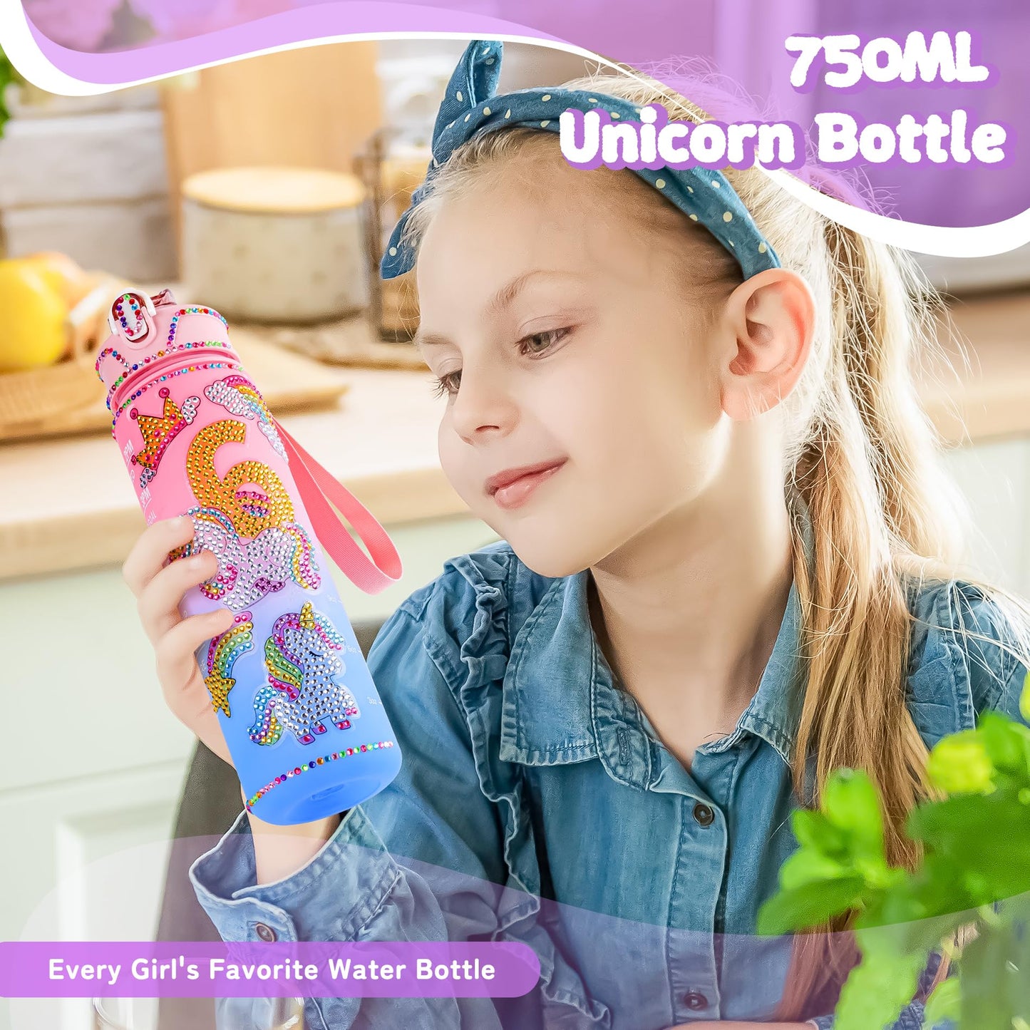 Auspicious Beginning Unicorn Gifts for Girls – Light-Up Star Pillow & DIY Water Bottle Kit